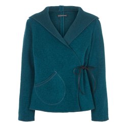 Sl-om jakke med htte. Petrol.