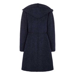 Lang uldjakke- midnatsbl.