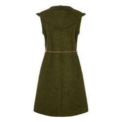 Lang vest med htte. Grn.