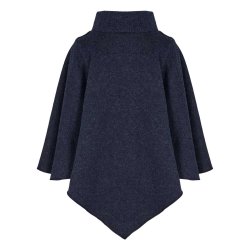 Poncho med spids og stkrave. Midnatsbl.