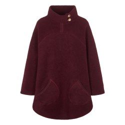 Poncho med asymmetrisk krave. Bordeaux.