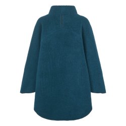 Poncho med asymmetrisk krave. Petrol